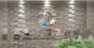 鏡面不銹鋼字制作 公司前臺(tái)LOGO墻安裝案列一富羊羊信息咨詢