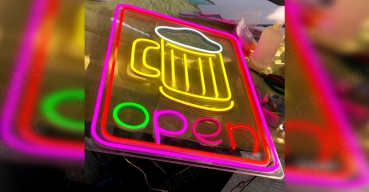 open酒吧霓虹燈造型發(fā)光字